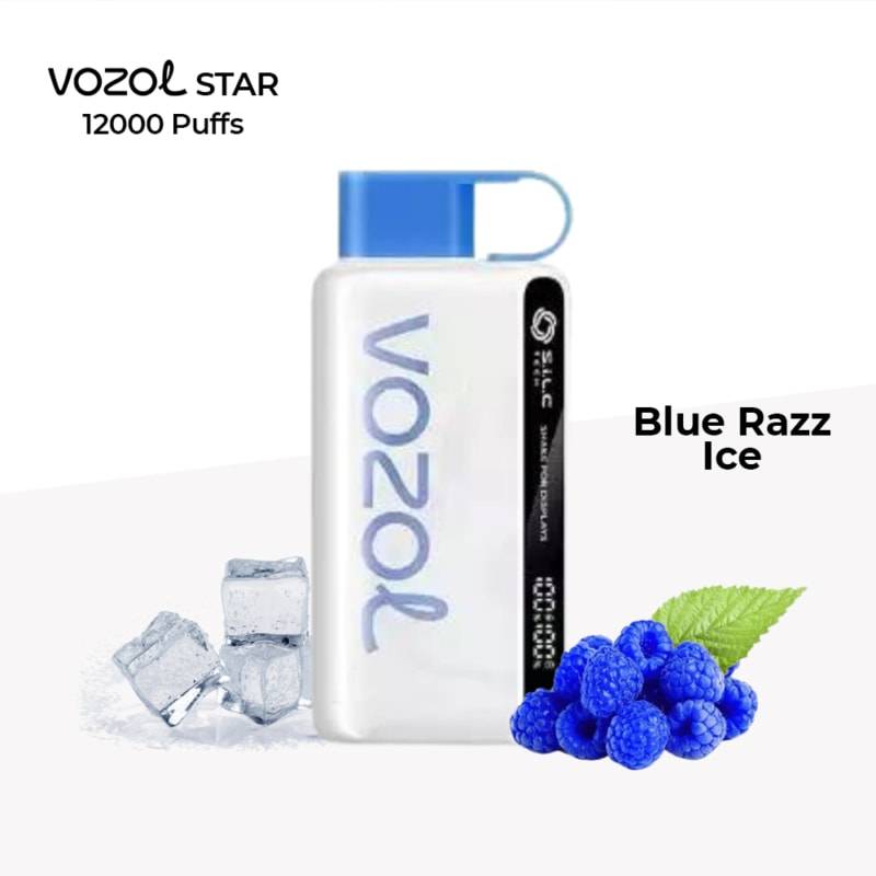 Blue Razz Ice By VOZOL STAR 12000 Puffs Disposable Pod Si Omar Vape Store