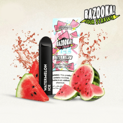 Watermelon Ice By Bazooka Sour Straws Disposable Pod