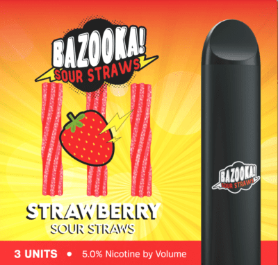 Strawberry By Bazooka Sour Straws Disposable Pod