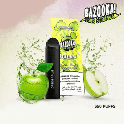 Green Apple By Bazooka Sour Straws Disposable Pod