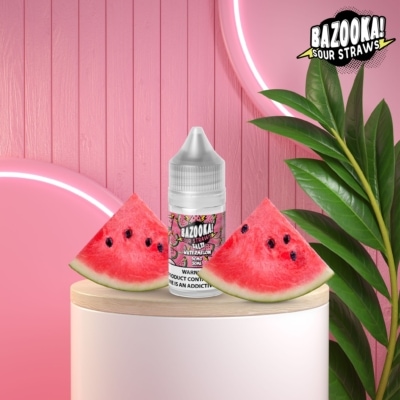 Watermelon SaltNic By Bazooka Sour Straws