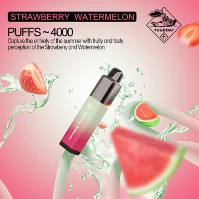 Strawberry Watermelon By TUGBOAT Mega Flow Disposable Pod 4000 Puffs