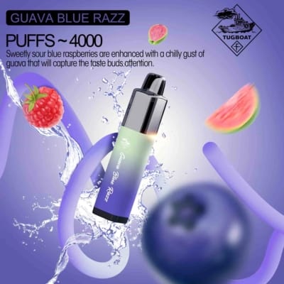Guava Blue Razz By TUGBOAT Mega Flow Disposable Pod 4000 Puffs