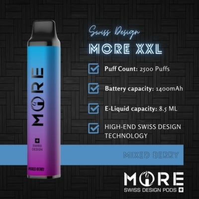 Mixed Berry By MORE XXL Disposable Pod 2500 Puffs
