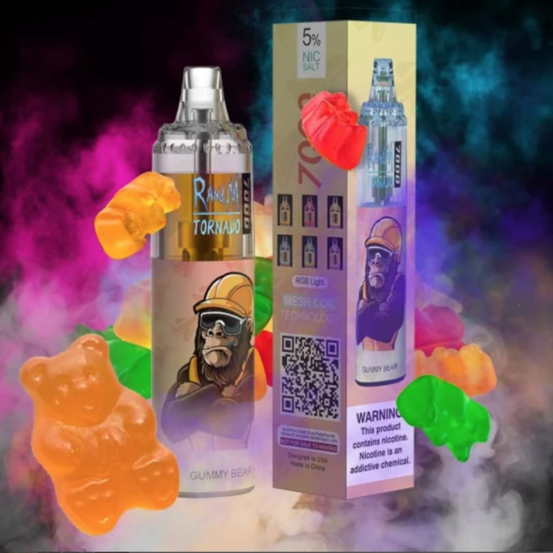 Gummy Bear By Randm Tornado Disposable Pod 7000 Puffs Si Omar Vape Store 8771