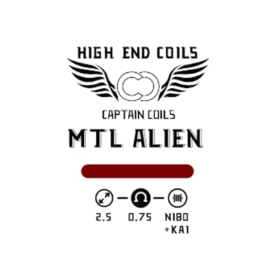 MTL Alien 0.75ohm Handcrafted By Captain Coils