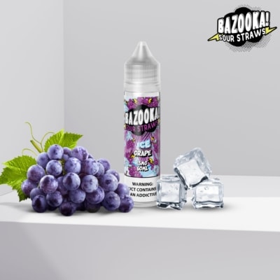 Grape Ice SaltNic By Bazooka Sour Straws
