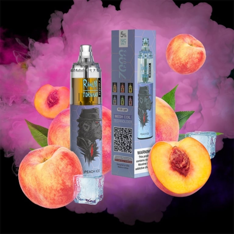 Peach Ice By RandM TORNADO Disposable Pod 7000 Puffs | Si Omar Vape Store