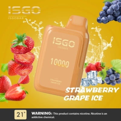 Strawberry Grape Ice By ISGO Bar Disposable Pod 10000 Puffs