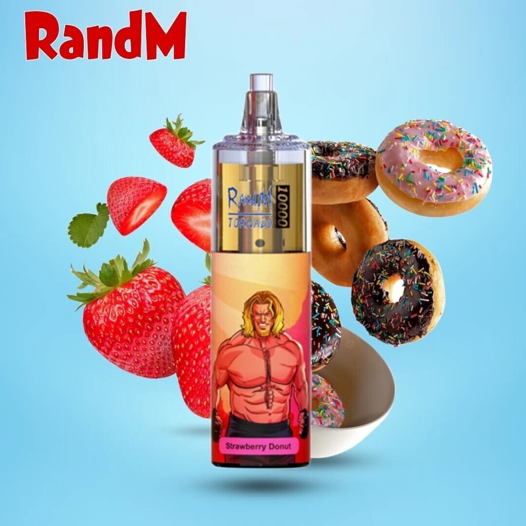 Strawberry Donut By RandM TORNADO Disposable Pod 10000 Puffs