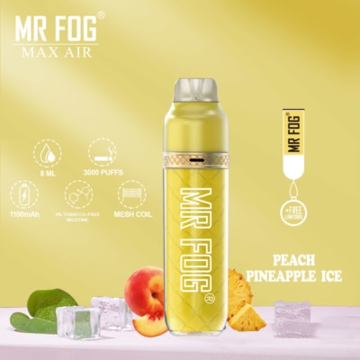 Peach Pineapple Ice By MR FOG MAX AIR 3000 Puffs Disposable Pod