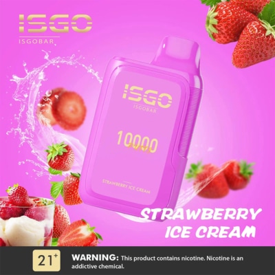 Strawberry Ice Cream By ISGO Bar Disposable Pod 10000 Puffs