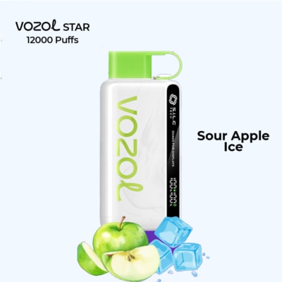 Sour Apple Ice By VOZOL STAR 12000 Puffs Disposable Pod