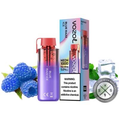 Blue Razz Ice By VOZOL Neon 10000 Puffs Disposable Pod