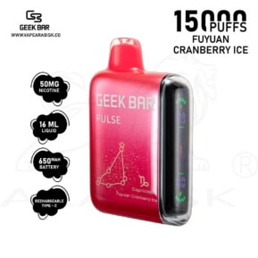 Fuyuan Cranberry Ice By GEEK BAR PULSE 15000 Puffs Disposable Pod