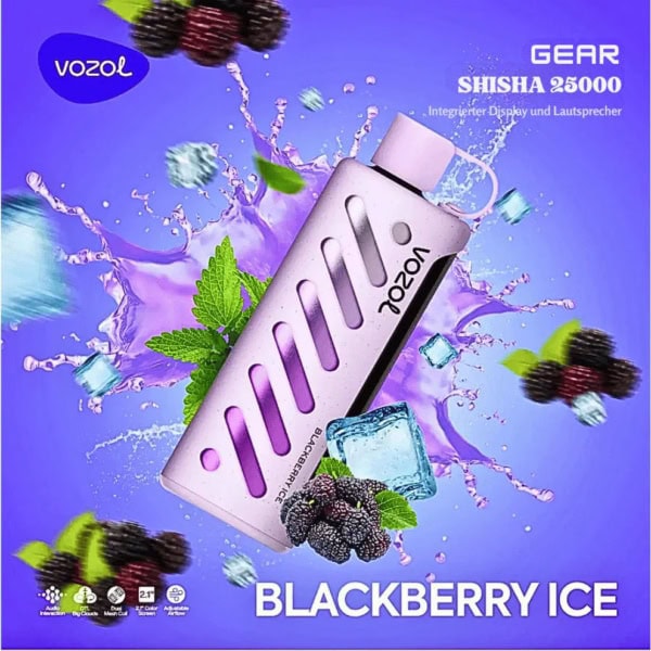 Blackberry Ice By VOZOL GEAR SHISHA 25K Puffs Disposable Pod