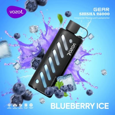 Blueberry Ice By VOZOL GEAR SHISHA 25000 Puffs Disposable Pod