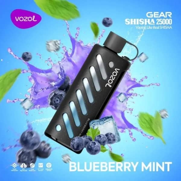 Blueberry Mint By VOZOL GEAR SHISHA 25K Puffs Disposable Pod