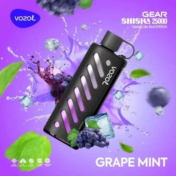 Grape Mint By VOZOL GEAR SHISHA 25K Puffs Disposable Pod