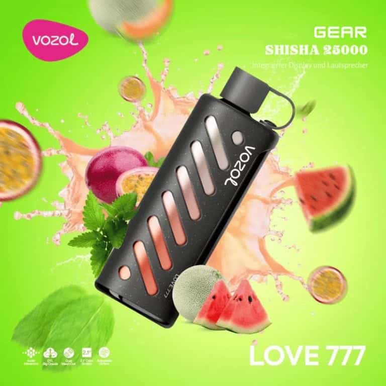 Love 777 By VOZOL GEAR SHISHA 25K Puffs Disposable Pod