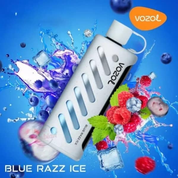 Blue Razz Ice By VOZOL GEAR SHISHA 25K Puffs Disposable Pod