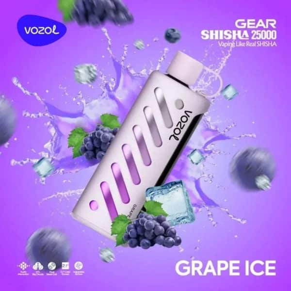Grape Ice By VOZOL GEAR SHISHA 25K Puffs Disposable Pod