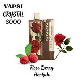 Rose Berry Hookah By Vapsi Crystal 8000 Puffs Disposable Pod