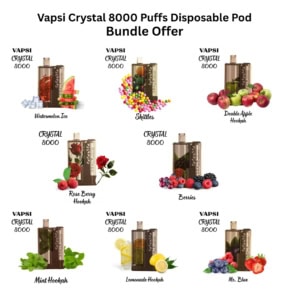 Vapsi Crystal 8000 Puffs Disposable Pod Bundle Offer