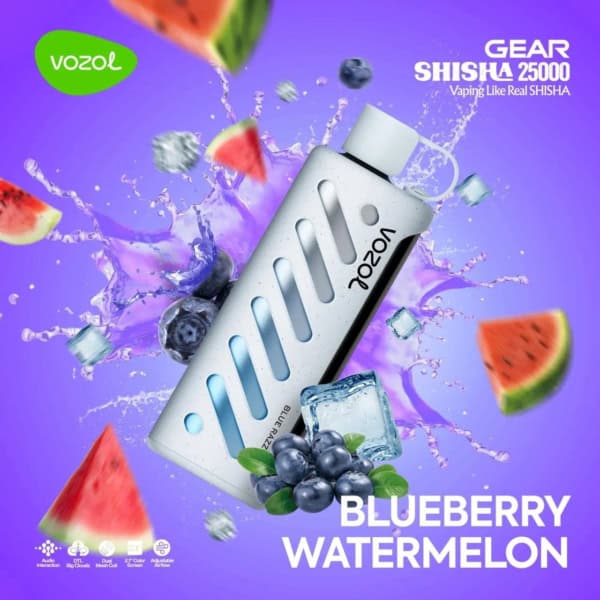 Blueberry Watermelon By VOZOL GEAR SHISHA 25K Puffs Disposable Pod