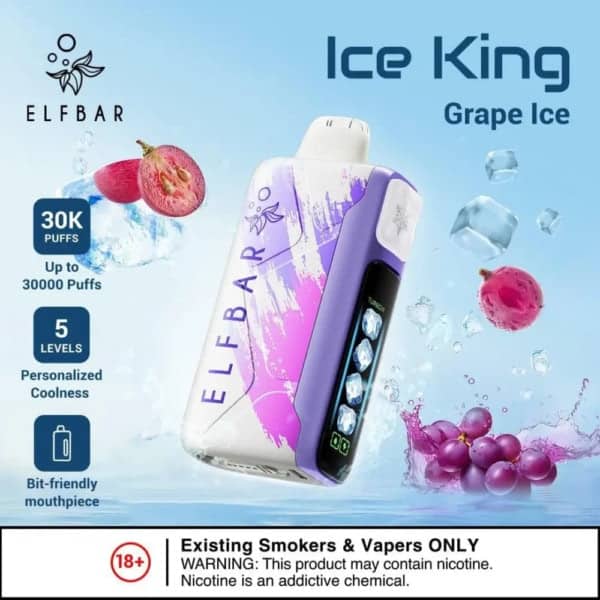 Grape Ice By ELFBAR Ice King 30000 Puffs Disposable pod
