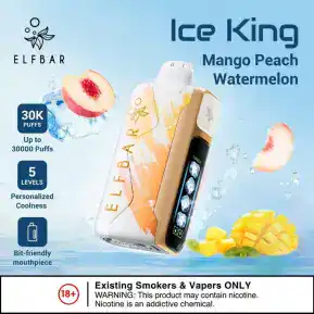 Mango Peach Watermelon By ELFBAR Ice King 30000 Puffs Disposable pod