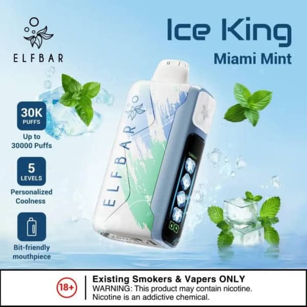 Miami Mint By ELFBAR Ice King 30000 Puffs Disposable pod
