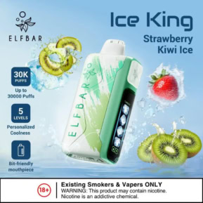 Strawberry Kiwi Ice By ELFBAR Ice King 30000 Puffs Disposable pod