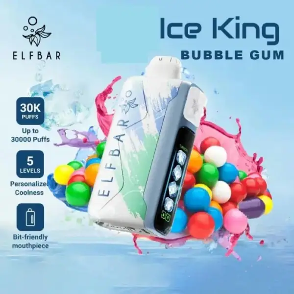 Bubble Gum By ELFBAR Ice King 30000 Puffs Disposable pod