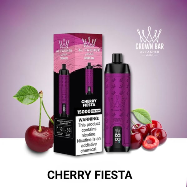 Cherry Fiesta By Al Fakher Crown Bar Pro Max 15K Puffs Disposable Pod