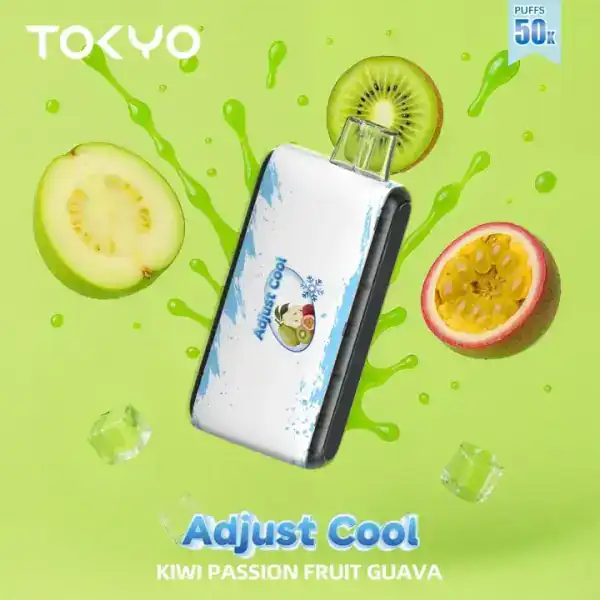 Kiwi Passion Fruit Guava By TOKYO Adjust Cool 50K Puffs Disposable Pod