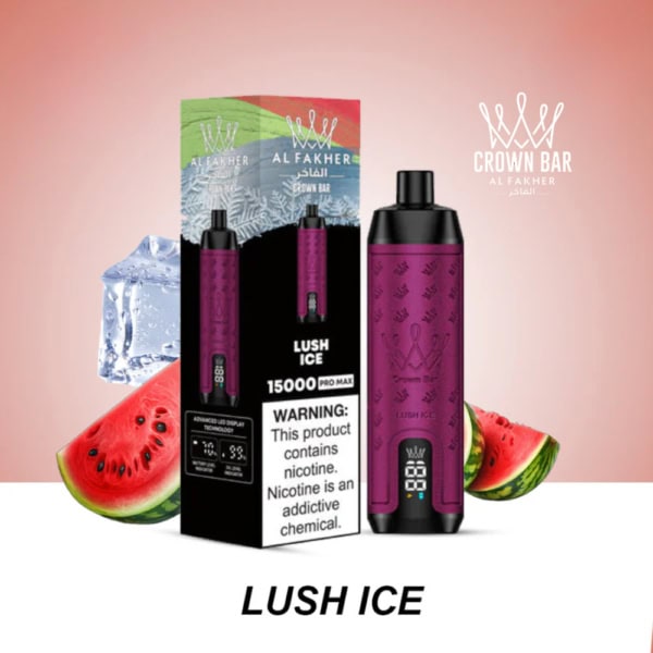 Lush Ice By Al Fakher Crown Bar Pro Max 15K Puffs Disposable Pod