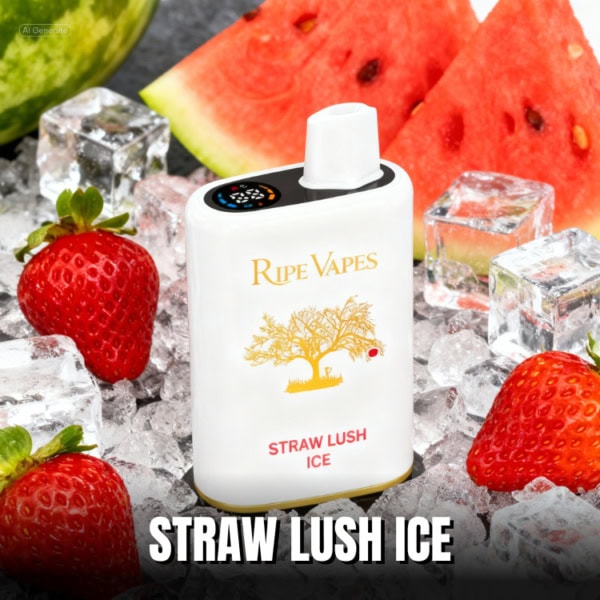 Straw Lush Ice By Ripe Vapes IVORY 40K Puffs Disposable Pod