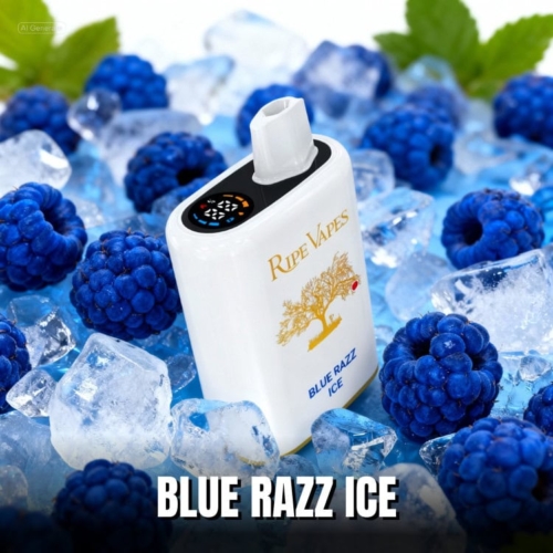Blue Razz Ice By Ripe Vapes IVORY 40K Puffs Disposable Pod