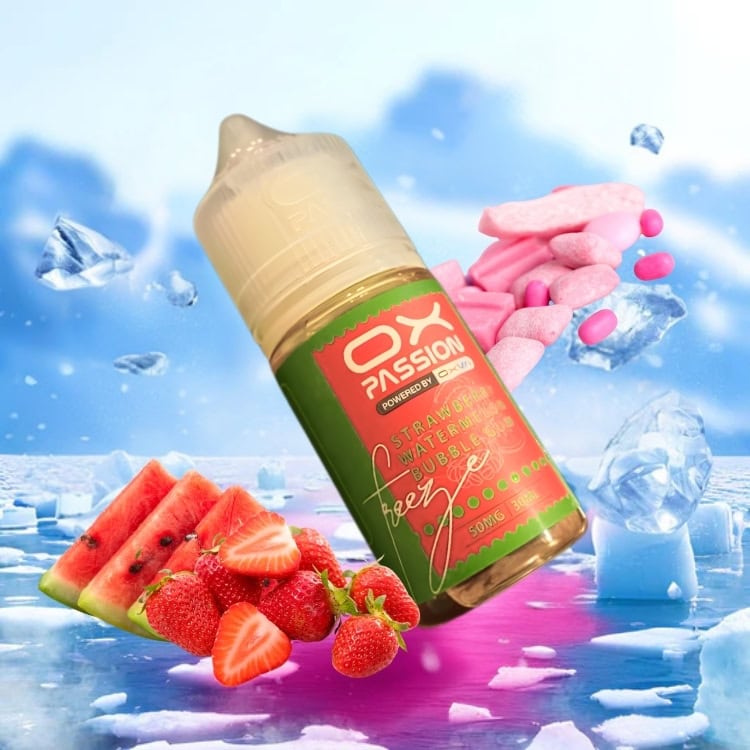 Strawberry Watermelon Bubblegum SaltNic By OX Passion Freeze
