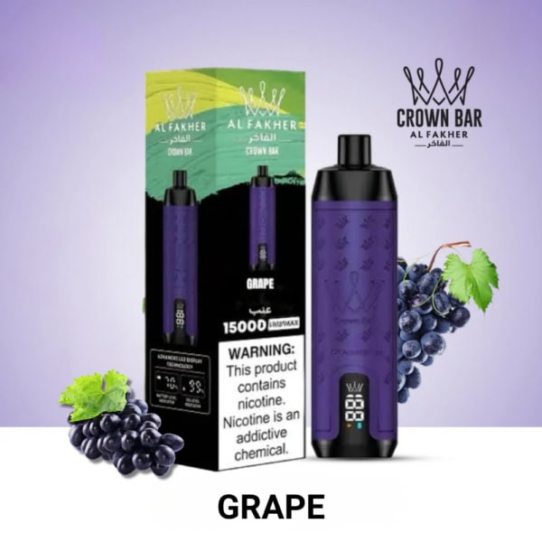 Grape By Al Fakher Crown Bar Pro Max 15K Puffs Disposable Pod