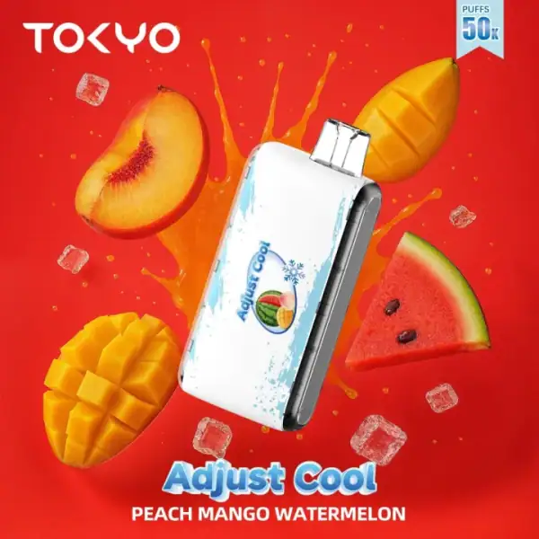 Peach Mango Watermelon By TOKYO Adjust Cool 50K Puffs Disposable Pod