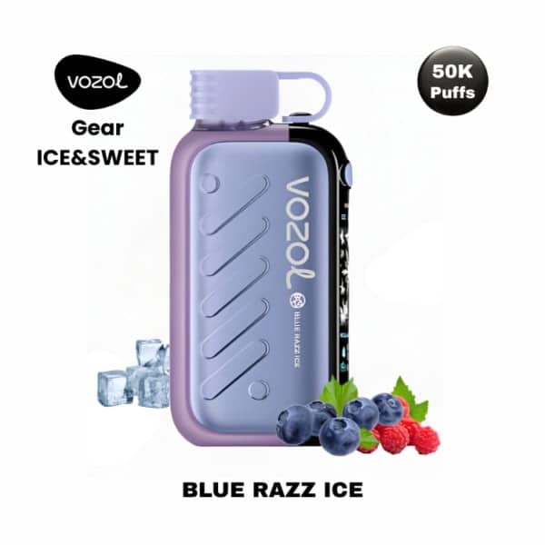 Blue Razz Ice By VOZOL Gear Ice & Sweet 50K Puffs Disposable Pod