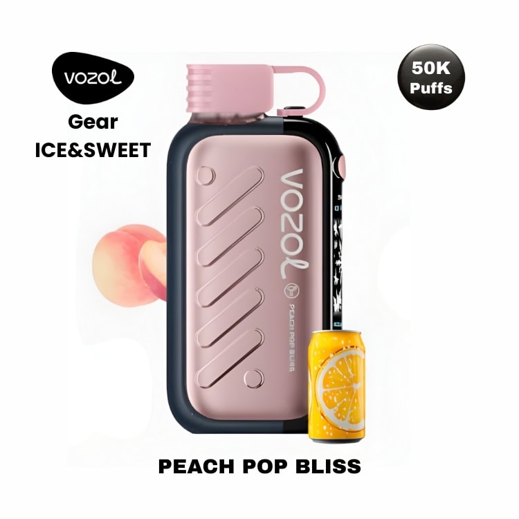 Peach Pop Bliss By VOZOL Gear Ice & Sweet 50K Puffs Disposable Pod