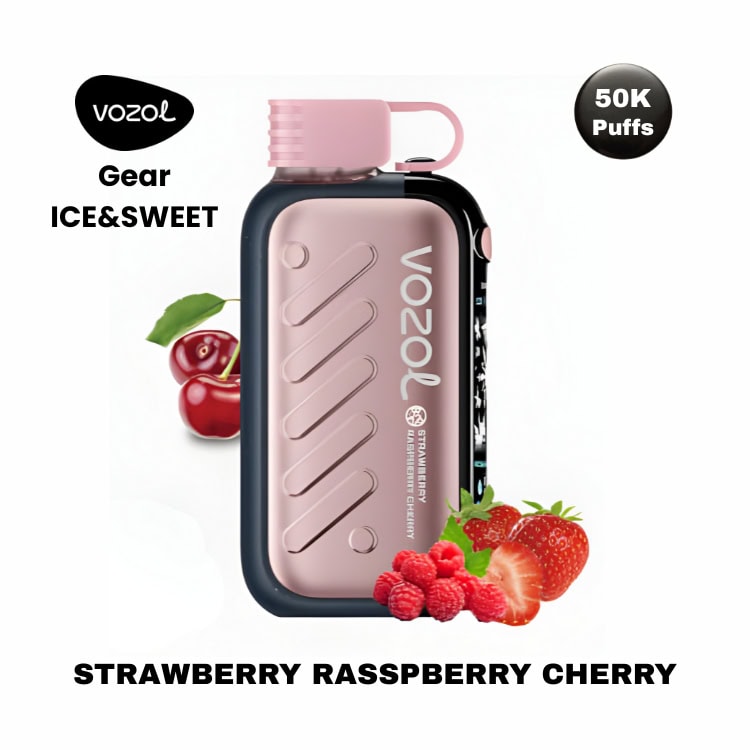 Strawberry Rasspberry Cherry By VOZOL Gear Ice & Sweet 50K Puffs Disposable Pod