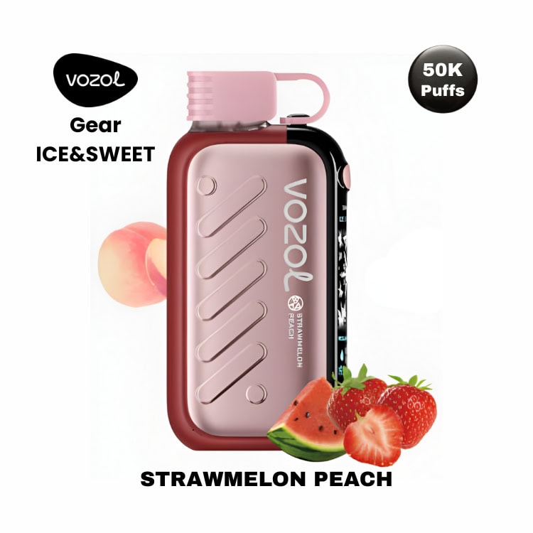 Strawmelon Peach By VOZOL Gear Ice & Sweet 50K Puffs Disposable Pod