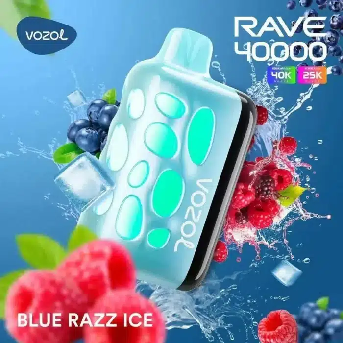 Blue Razz Puff Blue Razz Ice By VOZOL RAVE 40K Puffs Disposable Pod | Si Omar Vape Store