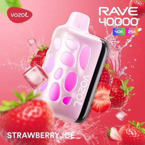 Strawberry Ice By VOZOL RAVE 40K Puffs Disposable Pod