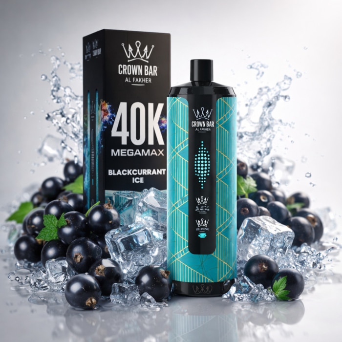 Blackcurrant Ice By Al Fakher Crown Bar Mega Max 40K Puffs Disposable ...