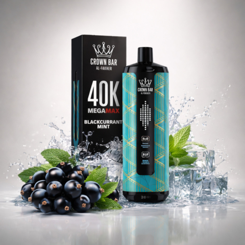 Blackcurrant Mint By Al Fakher Crown Bar Mega Max 40K Puffs Disposable